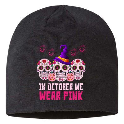 In October We Wear Pink Day Of The Dead Skulls Sustainable Beanie