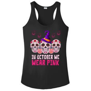 In October We Wear Pink Day Of The Dead Skulls Ladies PosiCharge Competitor Racerback Tank