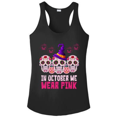 In October We Wear Pink Day Of The Dead Skulls Ladies PosiCharge Competitor Racerback Tank