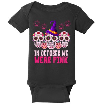 In October We Wear Pink Day Of The Dead Skulls Baby Bodysuit