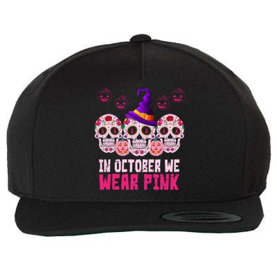 In October We Wear Pink Day Of The Dead Skulls Wool Snapback Cap