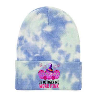 In October We Wear Pink Day Of The Dead Skulls Tie Dye 12in Knit Beanie