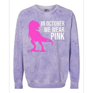 In October We Wear Pink Dinosaur T Rex Colorblast Crewneck Sweatshirt