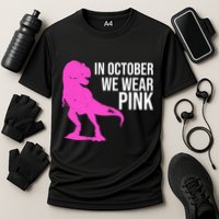 In October We Wear Pink Dinosaur T Rex Cooling Performance Crew T-Shirt