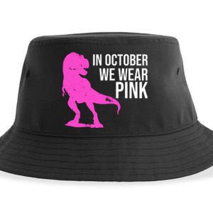 In October We Wear Pink Dinosaur T Rex Sustainable Bucket Hat