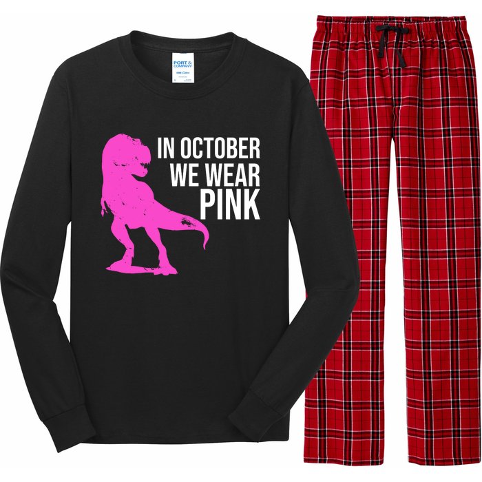 In October We Wear Pink Dinosaur T Rex Long Sleeve Pajama Set