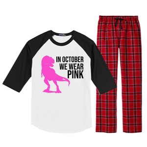 In October We Wear Pink Dinosaur T Rex Raglan Sleeve Pajama Set