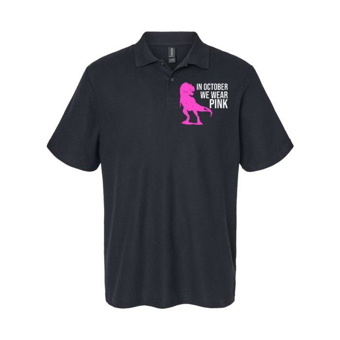 In October We Wear Pink Dinosaur T Rex Softstyle Adult Sport Polo