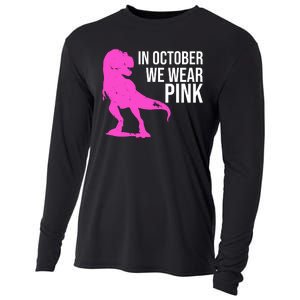 In October We Wear Pink Dinosaur T Rex Cooling Performance Long Sleeve Crew