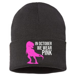 In October We Wear Pink Dinosaur T Rex Sustainable Knit Beanie