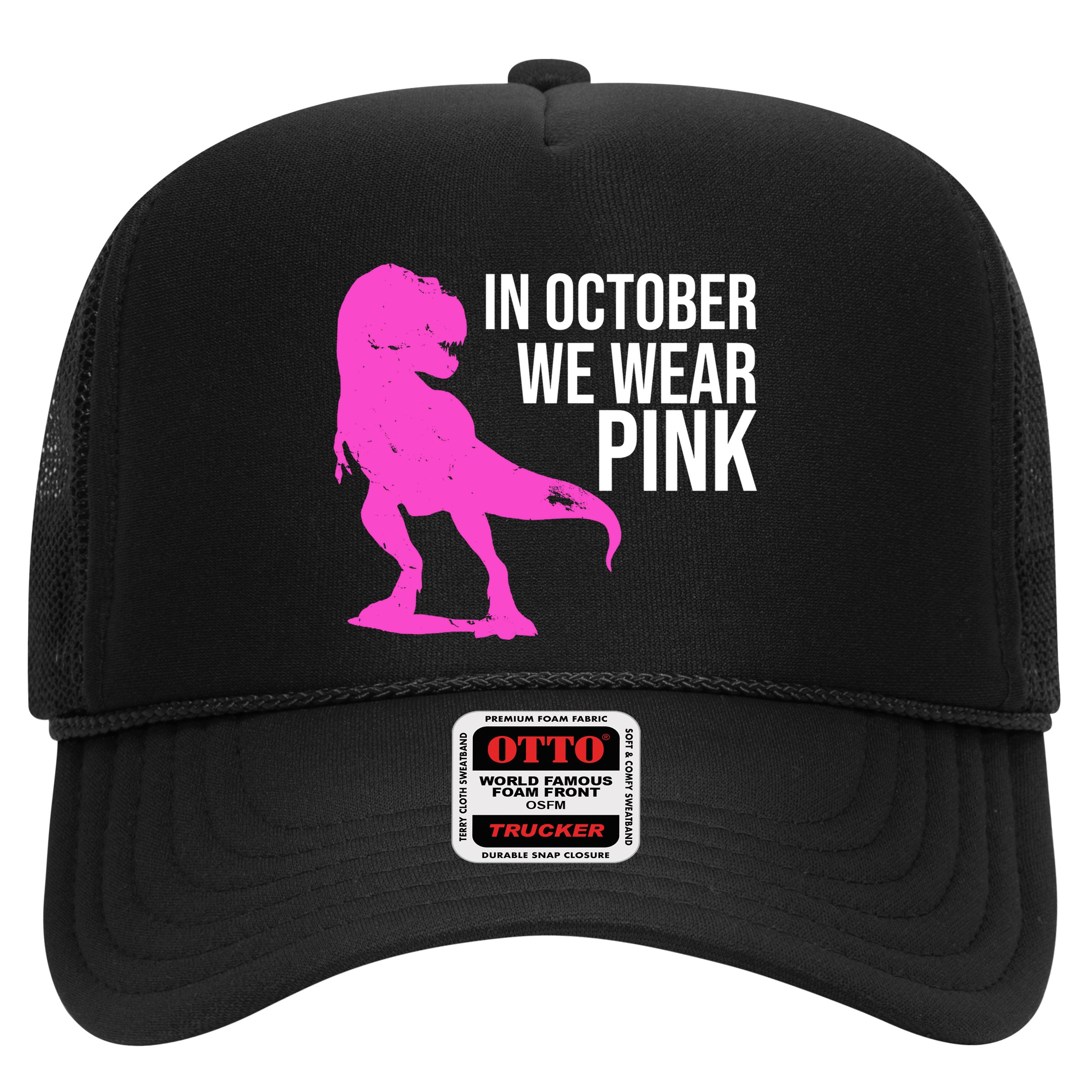 In October We Wear Pink Dinosaur T Rex Hat