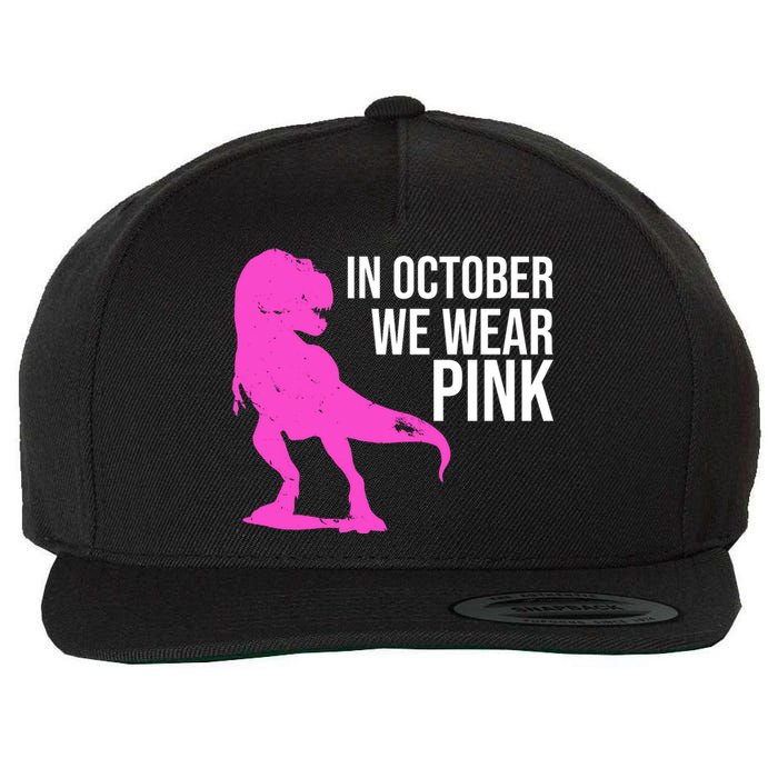 In October We Wear Pink Dinosaur T Rex Wool Snapback Cap