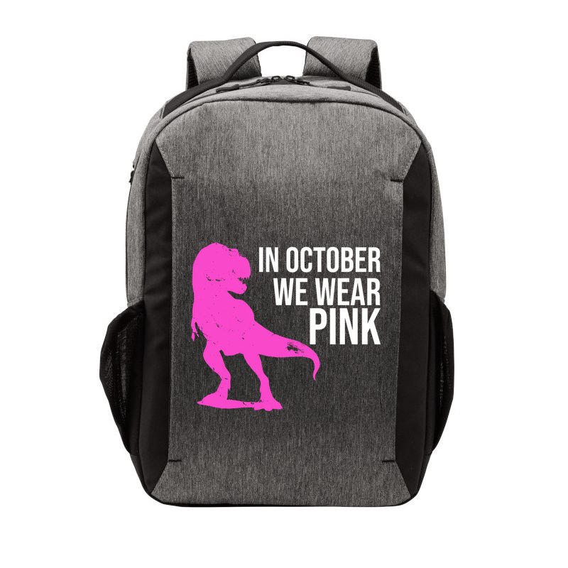 In October We Wear Pink Dinosaur T Rex Vector Backpack