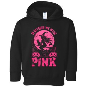 In October We Wear Pink_ Halloween Breast Cancer Awareness Toddler Hoodie