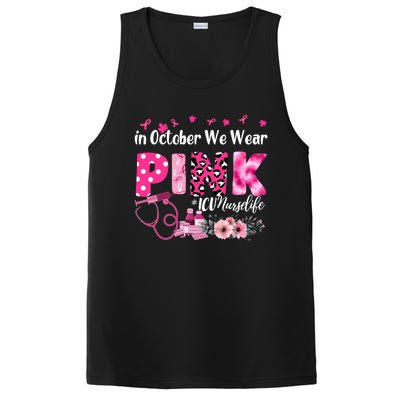 In October We Wear Icu Nurse Breast Cancer Awareness Cool Gift PosiCharge Competitor Tank