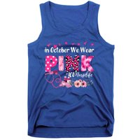 In October We Wear Icu Nurse Breast Cancer Awareness Cool Gift Tank Top