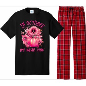 In October We Wear Pink Pumpkin Breast Cancer Awareness Cute Pajama Set