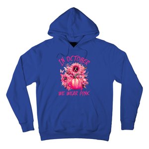 In October We Wear Pink Pumpkin Breast Cancer Awareness Cute Hoodie