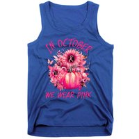 In October We Wear Pink Pumpkin Breast Cancer Awareness Cute Tank Top