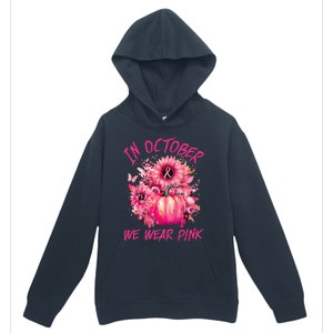 In October We Wear Pink Pumpkin Breast Cancer Awareness Cute Urban Pullover Hoodie