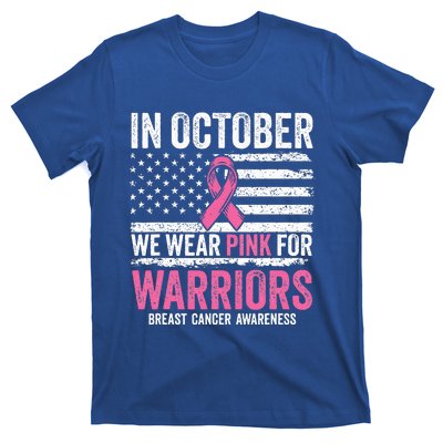 In October Wear Pink Support Warrior Awareness Breast Cancer T-Shirt