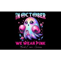 In October We Wear P.Ink Ghost Witch Breast Cancer Awareness Gift Bumper Sticker