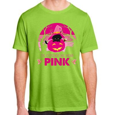 In October We Wear Pink Dinosaur Cat Witch Adult ChromaSoft Performance T-Shirt