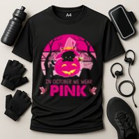In October We Wear Pink Dinosaur Cat Witch Cooling Performance Crew T-Shirt