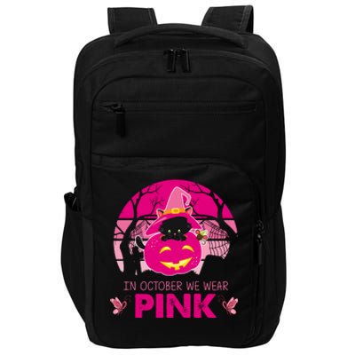 In October We Wear Pink Dinosaur Cat Witch Impact Tech Backpack