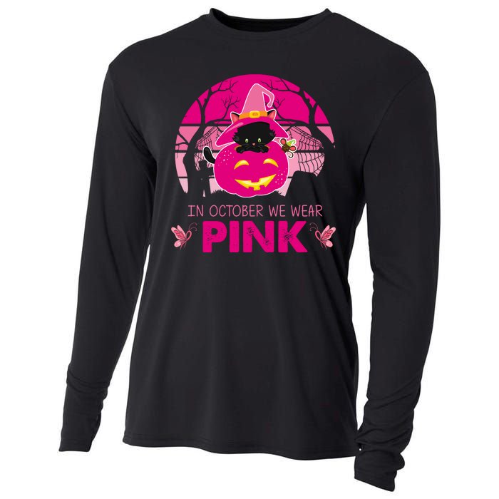 In October We Wear Pink Dinosaur Cat Witch Cooling Performance Long Sleeve Crew