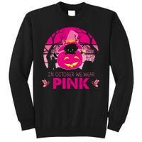 In October We Wear Pink Dinosaur Cat Witch Tall Sweatshirt