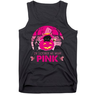 In October We Wear Pink Dinosaur Cat Witch Tank Top