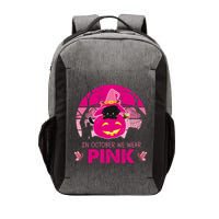 In October We Wear Pink Dinosaur Cat Witch Vector Backpack