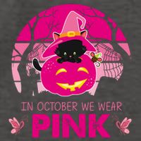 In October We Wear Pink Dinosaur Cat Witch Vector Backpack