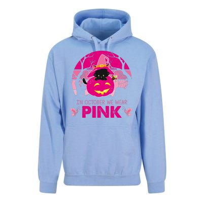 In October We Wear Pink Dinosaur Cat Witch Unisex Surf Hoodie