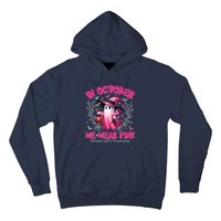 In October We Wear Ghost Witch Breast Cancer Awareness Hoodie