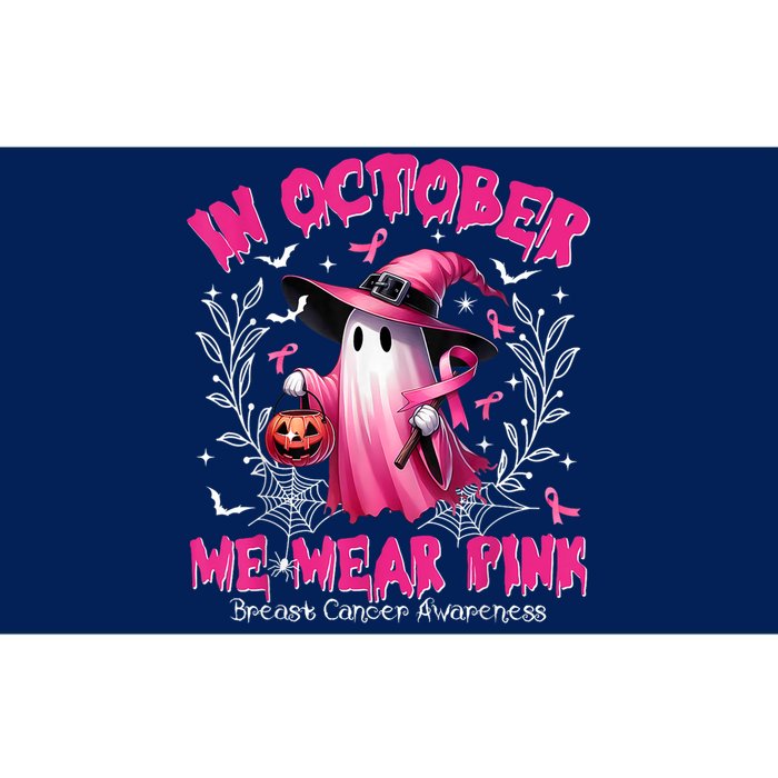 In October We Wear Ghost Witch Breast Cancer Awareness Bumper Sticker