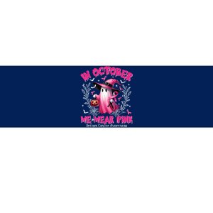 In October We Wear Ghost Witch Breast Cancer Awareness Bumper Sticker