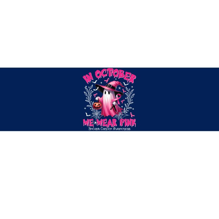 In October We Wear Ghost Witch Breast Cancer Awareness Bumper Sticker