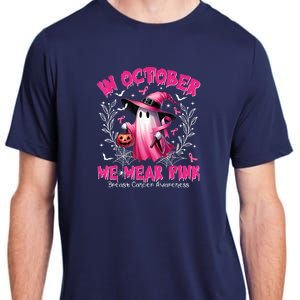 In October We Wear Ghost Witch Breast Cancer Awareness Adult ChromaSoft Performance T-Shirt