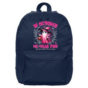 In October We Wear Ghost Witch Breast Cancer Awareness 16 in Basic Backpack