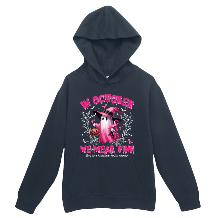 In October We Wear Ghost Witch Breast Cancer Awareness Urban Pullover Hoodie