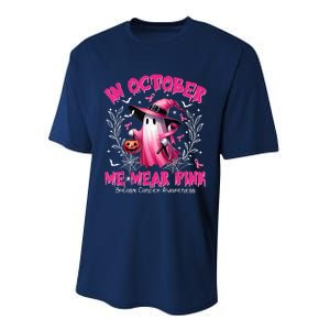 In October We Wear Ghost Witch Breast Cancer Awareness Performance Sprint T-Shirt