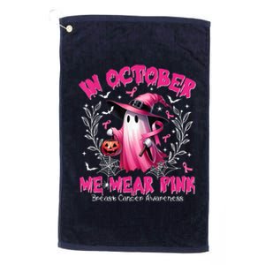 In October We Wear Ghost Witch Breast Cancer Awareness Platinum Collection Golf Towel