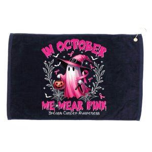 In October We Wear Ghost Witch Breast Cancer Awareness Grommeted Golf Towel