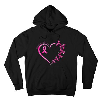 In October We Wear Pink Breast Cancer Awareness Dragonfly Hoodie