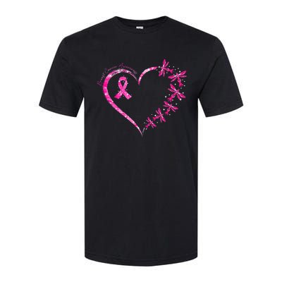 In October We Wear Pink Breast Cancer Awareness Dragonfly Softstyle CVC T-Shirt