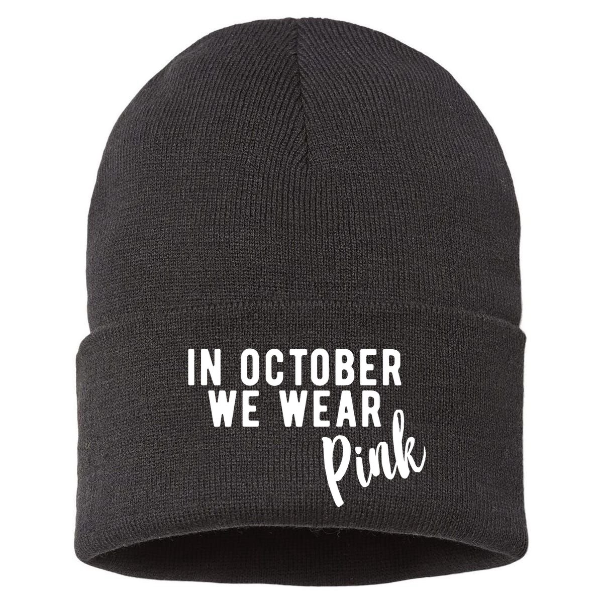 In October We Wear Pink Sustainable Knit Beanie