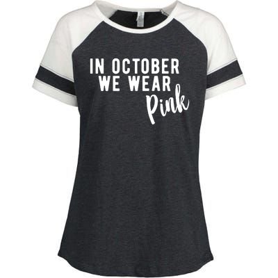 In October We Wear Pink Enza Ladies Jersey Colorblock Tee