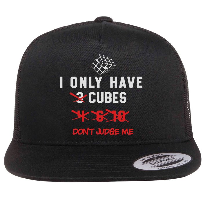 I Only Want Puzzle Cube Funny Speed Cubing Math Flat Bill Trucker Hat